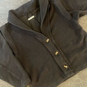 We The Free Oversized Fleece Cardigan Jacket Women Sz S Slouchy Boho